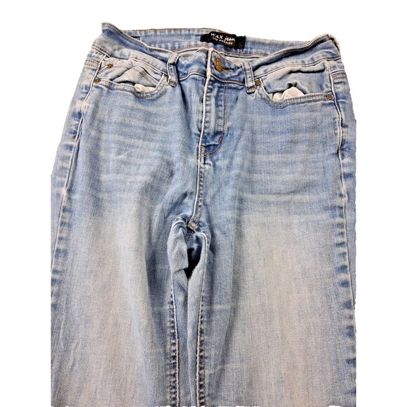 Wax Jean Juniors Skinny Jeans Size 7/25 Light Wash Distressed Stretch - Picture 3 of 13